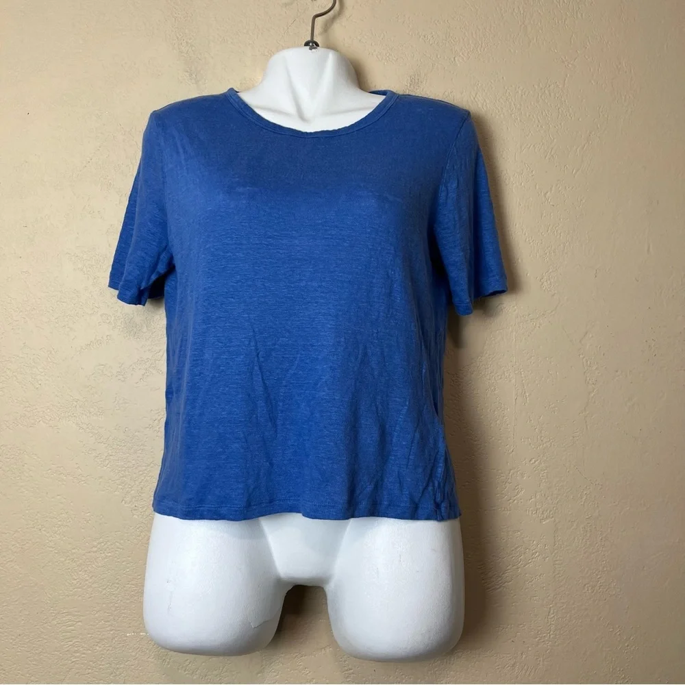 5/$30‎ Banana republic women short sleeve comfort 100% linen blue crop top large